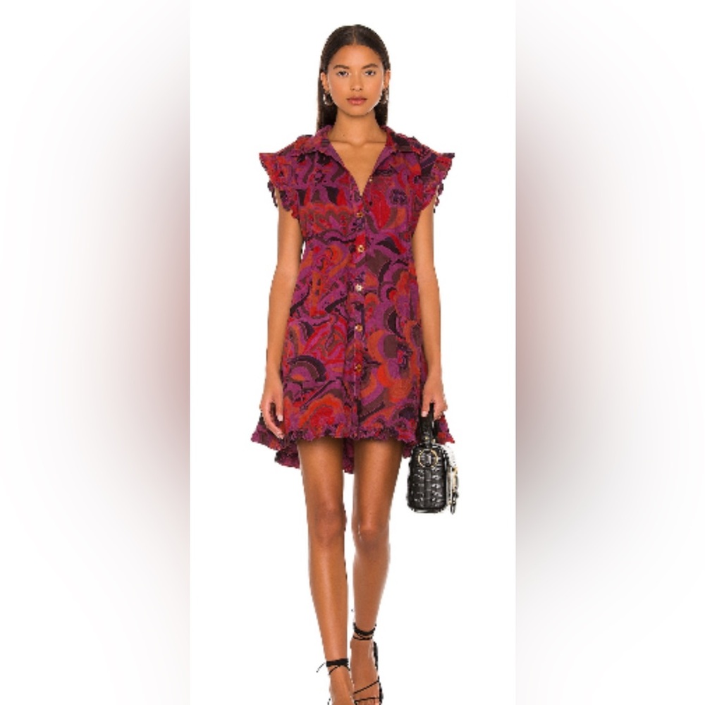 Free People Sunny Days mini dress, multi color, corduroy, size small, never worn